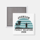 Oude Palmbomen Zonsondergang Aangepaste Gezinsvaka Magneet (Voorkant / Achterkant)