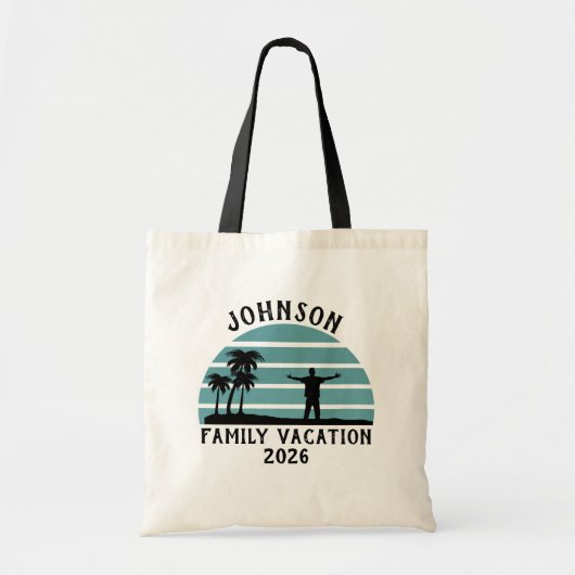 Oude Palmbomen Zonsondergang Aangepaste Gezinsvaka Tote Bag (Voorkant)