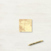 Oude palmboom strand etsbare stickies post-it® notes (Op bureau)