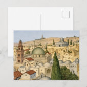 Oude panorama van Jeruzalem Briefkaart (Voorkant / Achterkant)