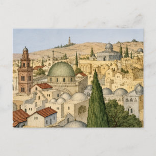 Oude panorama van Jeruzalem Briefkaart
