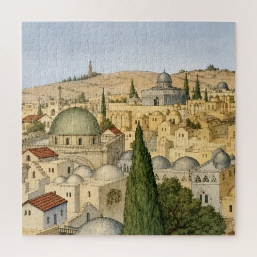 Oude panorama van Jeruzalem Legpuzzel (Verticaal)