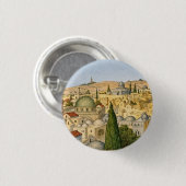 Oude panorama van Jeruzalem Ronde Button 3,2 Cm (Voorkant /achterkant)