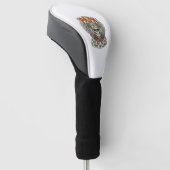 Oude Papa Biker Schedel Legende Golfheadcover (Schuin)