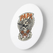Oude Papa Biker Schedel Legende Grote Klok (Hoek)