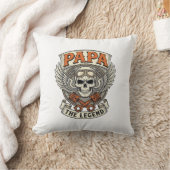 Oude Papa Biker Schedel Legende Kussen (Deken)