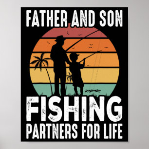 Oude papa en zoon vissen partners voor het leven v poster