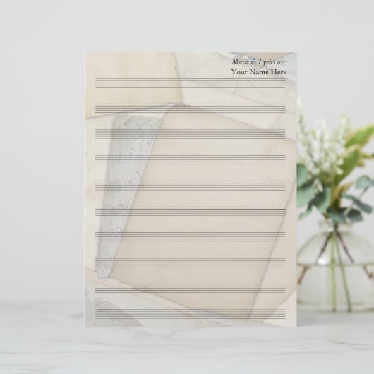 Oude Papers Blank Bladmuziek 10 Stave (Staand voorkant)