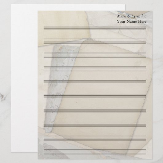 Oude Papers Blank Bladmuziek 10 Stave (Voorkant / Achterkant)