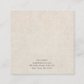 Oude Papier Luxe Sieraden Oorbel display Vierkante Visitekaartje (Achterkant)