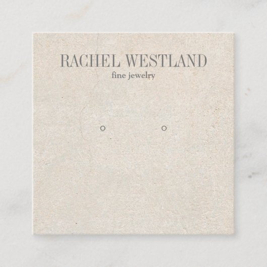 Oude Papier Luxe Sieraden Oorbel display Vierkante Visitekaartje (Voorkant)