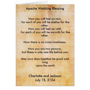 Oude papieren Apache Wedding Blessing 3