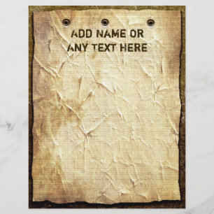 Oude papieren borden op houten briefhoofd