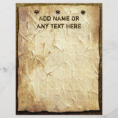 Oude papieren borden op houten briefhoofd (Voorkant)