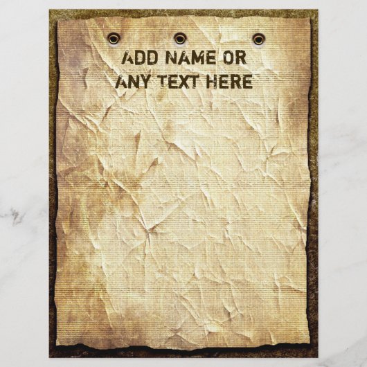 Oude papieren borden op houten briefhoofd (Voorkant)