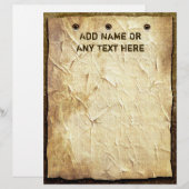 Oude papieren borden op houten briefhoofd (Voorkant / Achterkant)