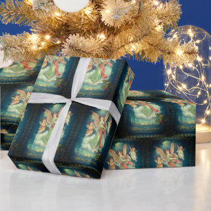Oude papieren engelen cadeaupapier