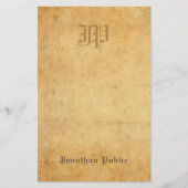 oude papieren handgeschreven monogram bekijken briefpapier (Voorkant)