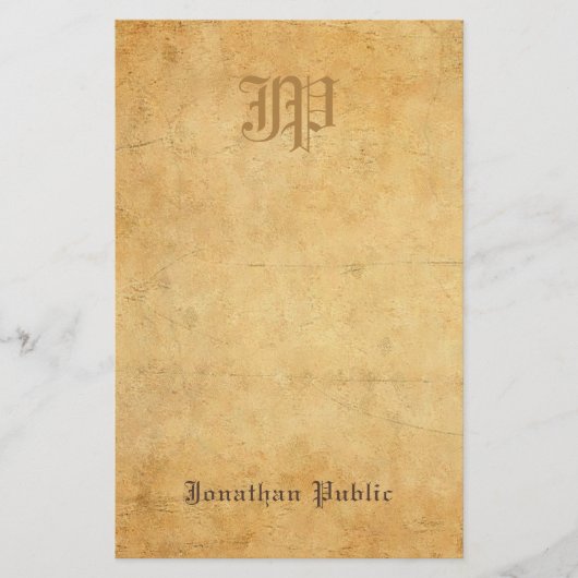 oude papieren handgeschreven monogram bekijken briefpapier (Voorkant)