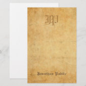 oude papieren handgeschreven monogram bekijken briefpapier (Voorkant / Achterkant)