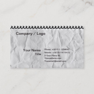 oude papieren laptop met spiral visitekaartje