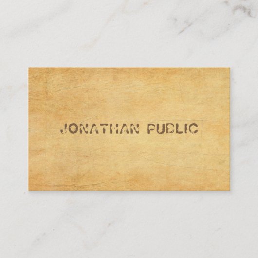 oude papieren noodlijdende scripttekst Luxury Visitekaartje (Voorkant)