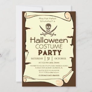 oude papieren piraten Halloween kostuumfeest Kaart