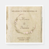 Oude papieren toudtrouwerijservaartjes servet (Voorkant)