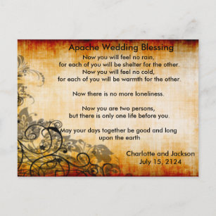 Oude papieren van Apache Wedding Blessing 2 Briefkaart