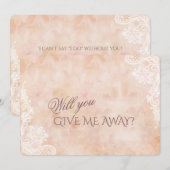 Oude papieren vintage kant rozen Wil je me weggeve Kaart (Voorkant / Achterkant)