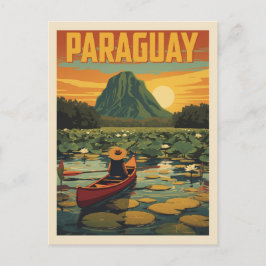 Oude Paraguayaanse Reisposter Natuur Meer Briefkaart