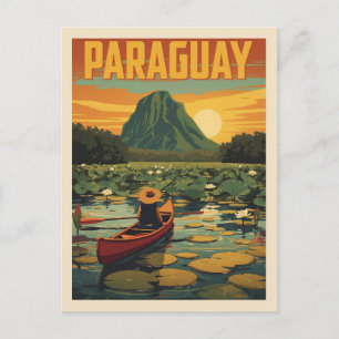Oude Paraguayaanse Reisposter Natuur Meer Briefkaart