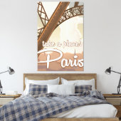 Oude Parijs Cartoon reisposter Canvas Afdruk (Insitu (Slaapkamer))
