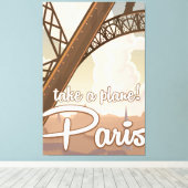 Oude Parijs Cartoon reisposter Canvas Afdruk (Insitu (Houten vloer))