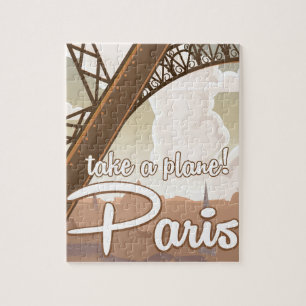 Oude Parijs Cartoon reisposter Legpuzzel
