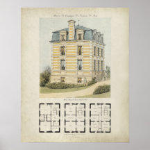 Oude Parijs Frankrijk Architectuur Tekening nr. 2