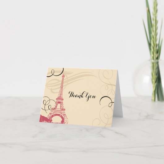Oude Parijs Frankrijk Eiffeltoren Bedankkaart (Voorkant)