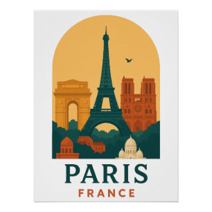 Oude Parijs Frankrijk Reis Eiffeltoren Poster