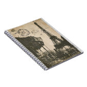 oude parijs-postkaartlaptop notitieboek (Rechterzijde)
