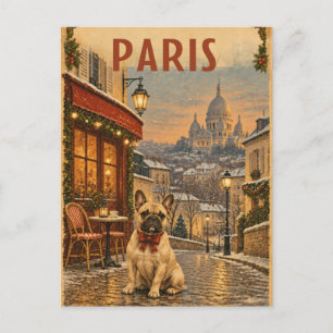 Oude Parijse Franse Kerstansichtkaart Briefkaart