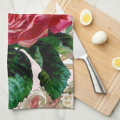 Oude Parijse typografie, roze landhuis Theedoek (Quarter Fold)