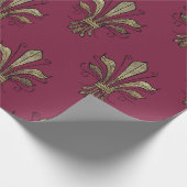 Oude Paris Bourgondië Rood en Goud Fleur de Lis Cadeaupapier (Hoek)