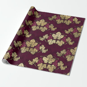 Oude Paris Bourgondië Rood en Goud Wijn thema Cadeaupapier