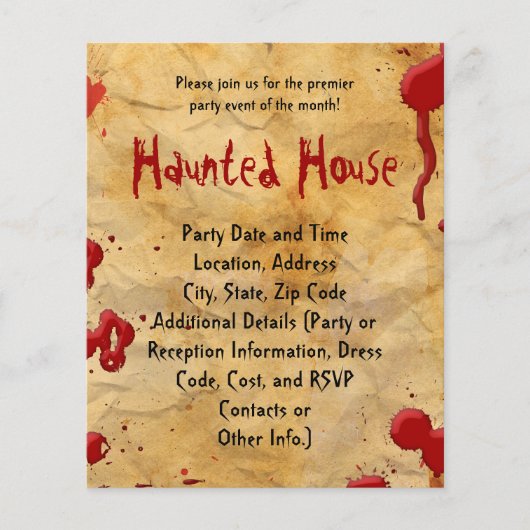 Oude parkwatersplatter Haunted House Flyers (Voorkant)