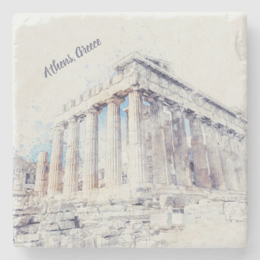 Oude Parthenon Athene Griekenland Stenen Onderzett Stenen Onderzetter (Voorkant)