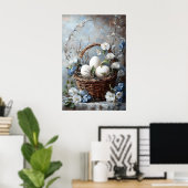 Oude Pasen Eieren Bloemstuk Print, Lente Poster (Thuiskantoor)