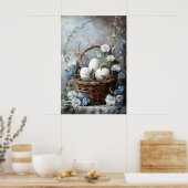 Oude Pasen Eieren Bloemstuk Print, Lente Poster (Keuken)