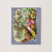 Oude Pasen Eieren en Kippen Vakantie Legpuzzel (Verticaal)