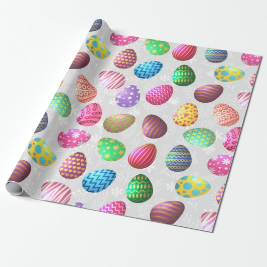 Oude Pasen Gekleurde Eieren Cadeaupapier (Uitgerold)