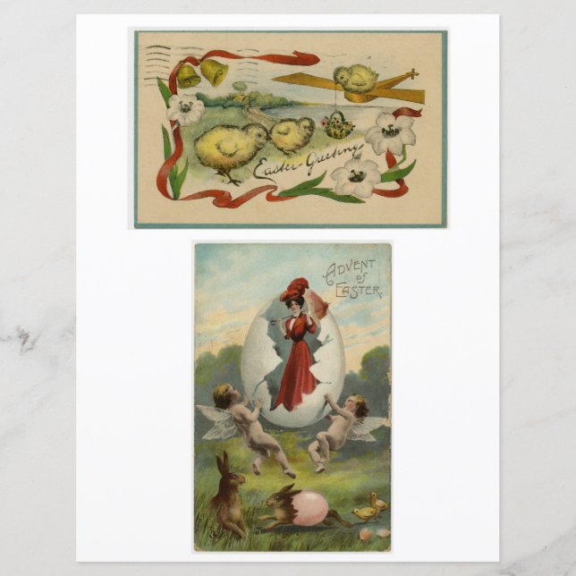 Oude Pasen Groeten Scrapbook Papier Drie (Voorkant)
